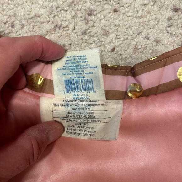 Top paw pink and gold quilted small dog coat - Picture 3 of 11